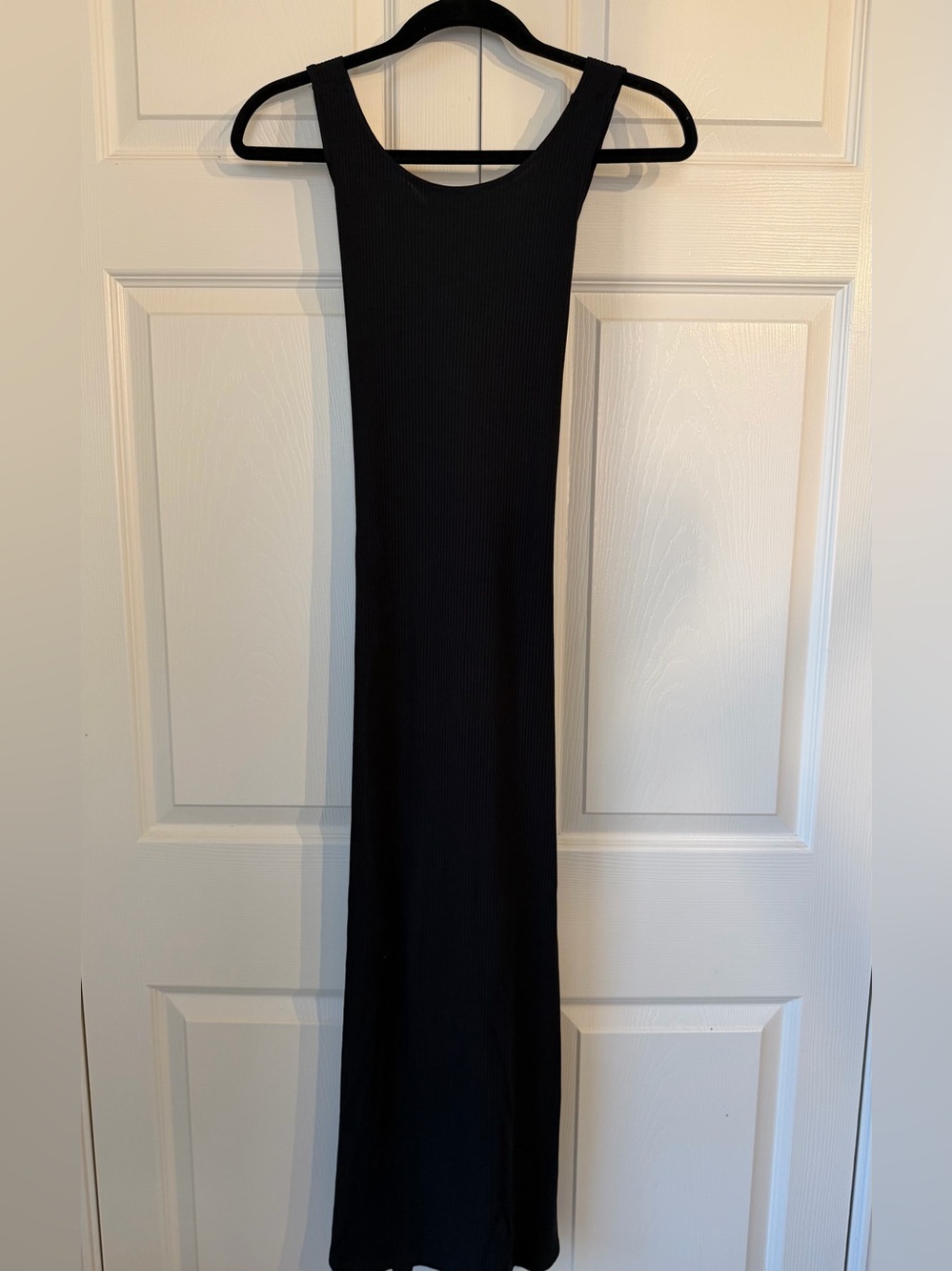 H&M Black Ribbed Tank Maxi Dress